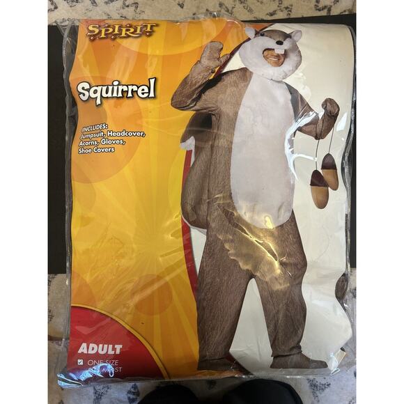 🐿️ SPIRIT HALLOWEEN ADULT SQUIRREL COSTUME ONE SIZE FITS MOST EUC! - Picture 1 of 5
